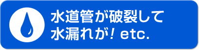 水道管が破裂して水漏れが！ etc.